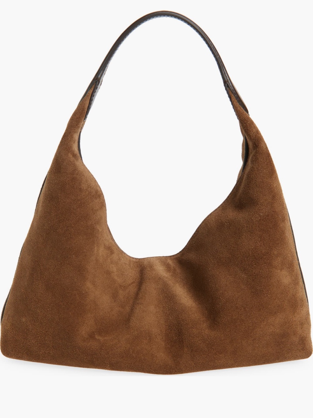 Suede Shoulder Hobo Bag in Brown - Picture 8 of 8